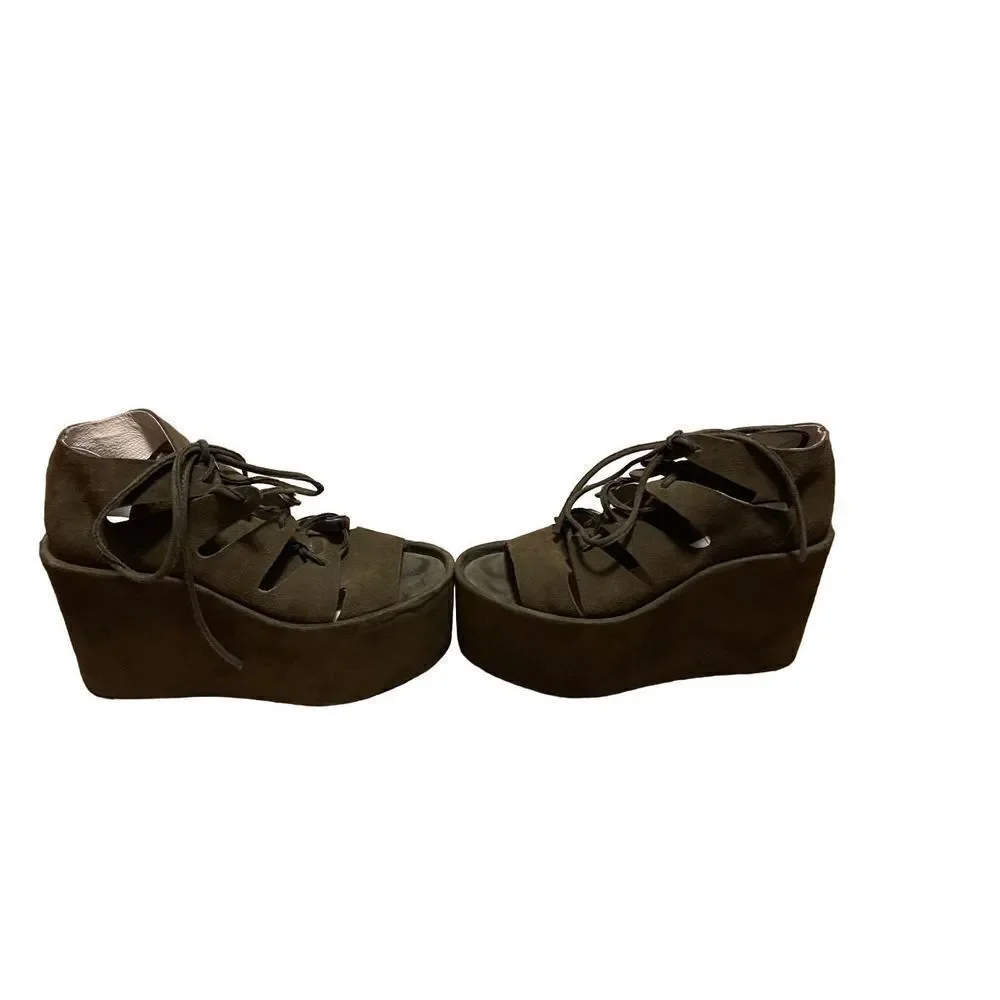 Jeffrey Campbell Green Suede Platform Shoes